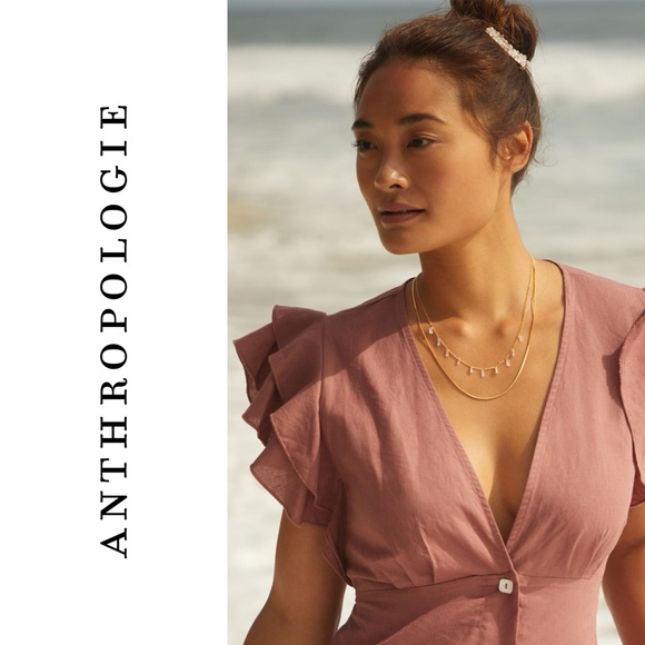 Anthropologie Charlie Holiday Ruffled Cover-Up Midi Dress - Picture 3 of 9